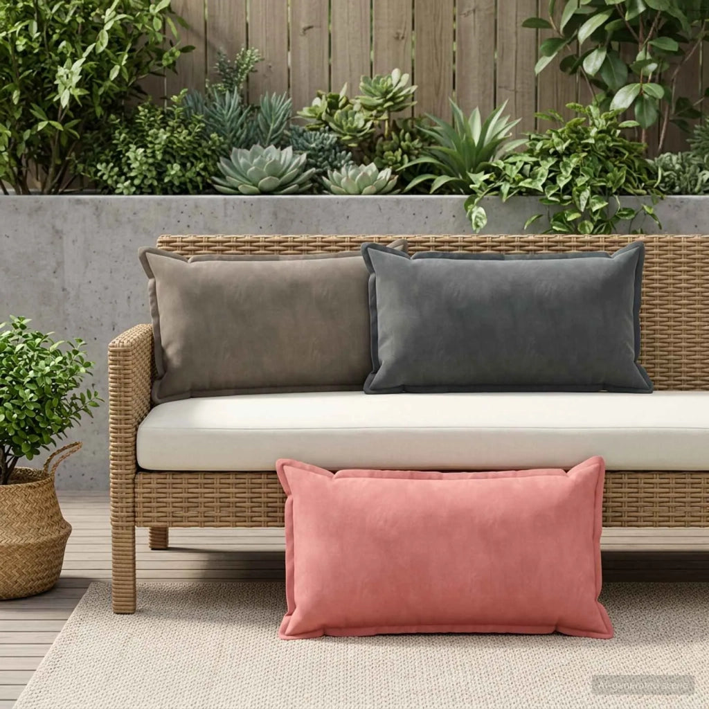 Cuscino con cuscino HOUTEN 6 pz Grigio Scuro Velluto 933533