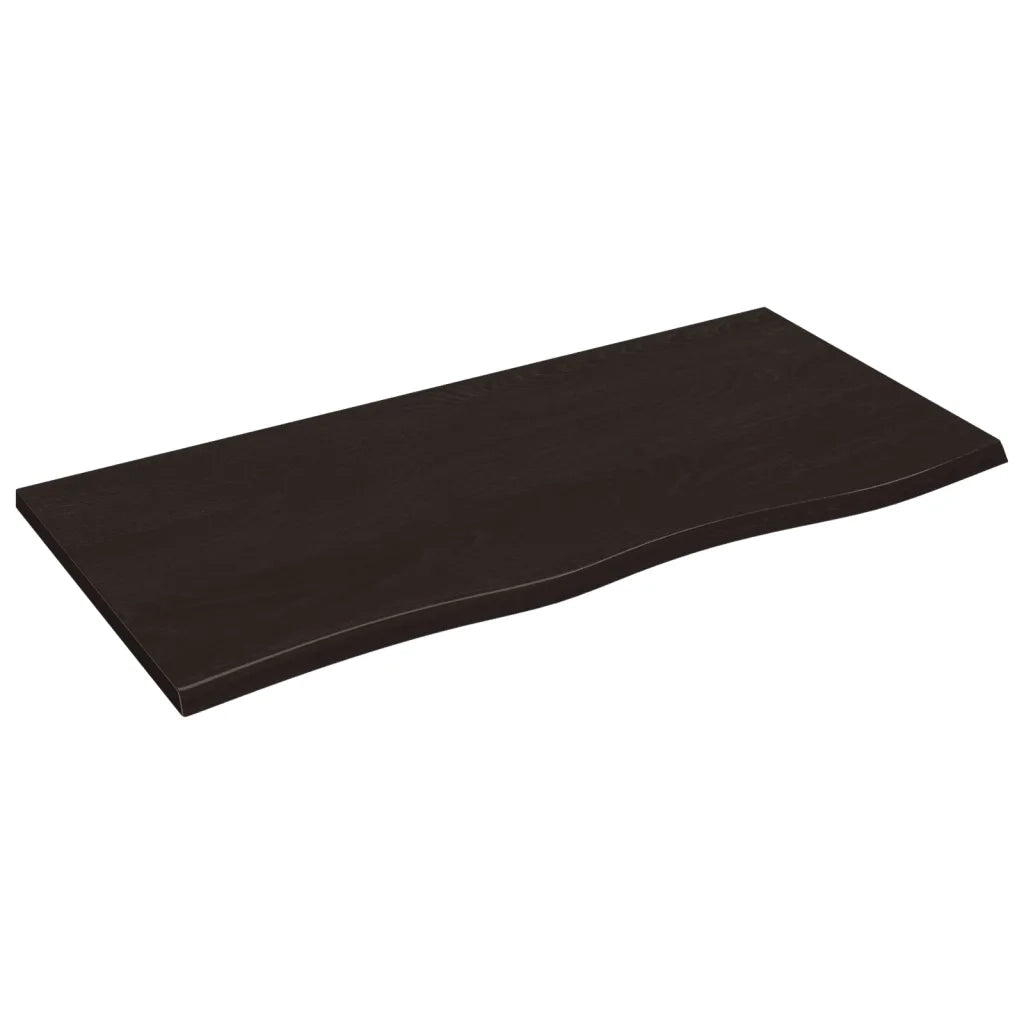 Piano Tavolo Marrone Scuro 100x50x2cm Rovere Massello Trattato 3156428
