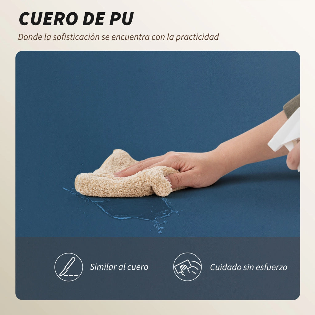 Sedia da ufficio con poggiapiedi ¨C Zephmum ¨C Schienale reclinabile, imbottita, blu
