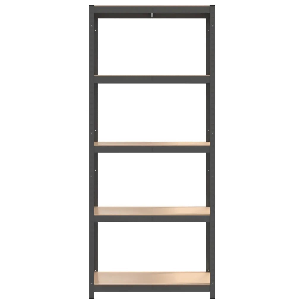 Mensola Portaoggetti 5 Strati Antracite in Acciaio e Legno cod mxl 62921