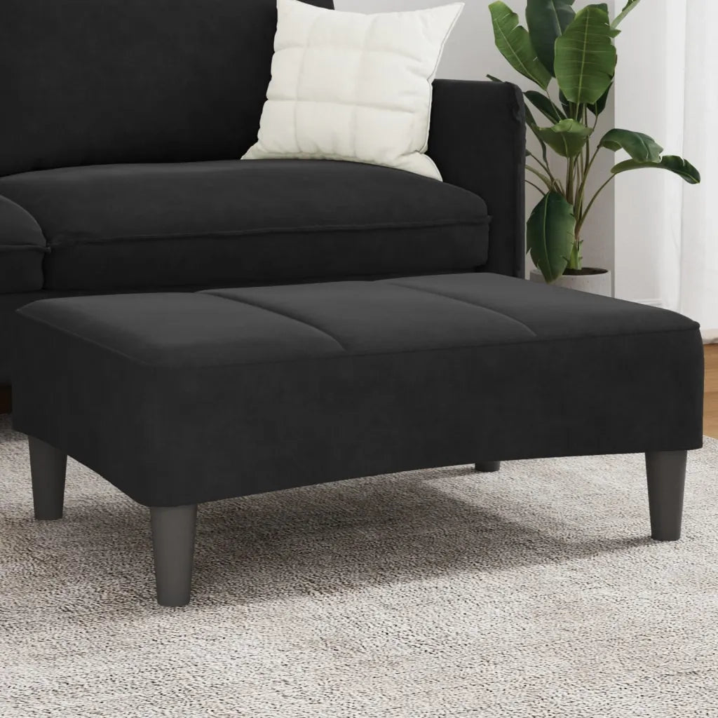 Poggiapiedi Nero 77x55x31 cm in Velluto