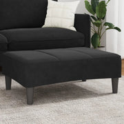 Poggiapiedi Nero 77x55x31 cm in Velluto