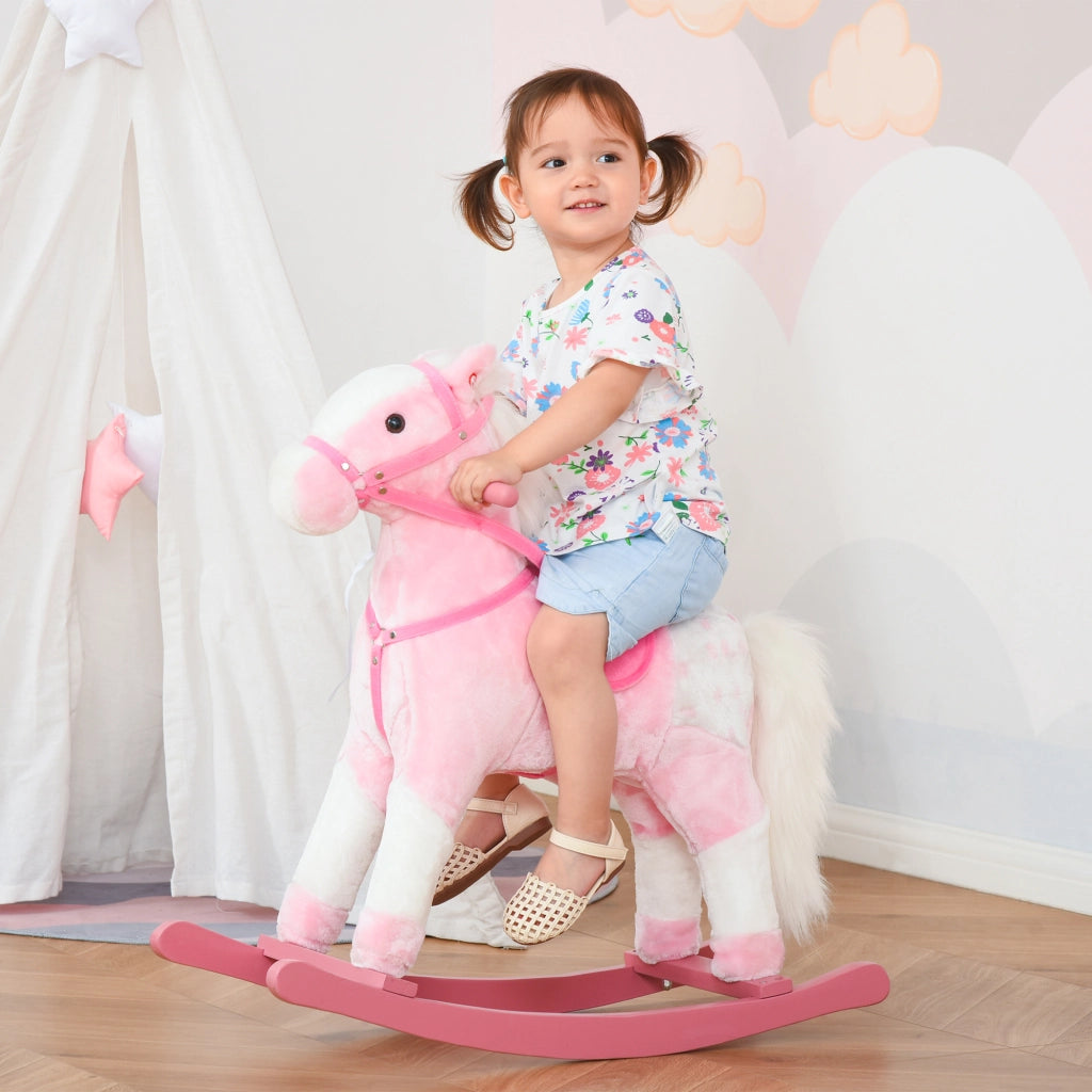Cavallo a Dondolo in Legno ¨C zephmum ¨C Rosa 74x28x65 cm