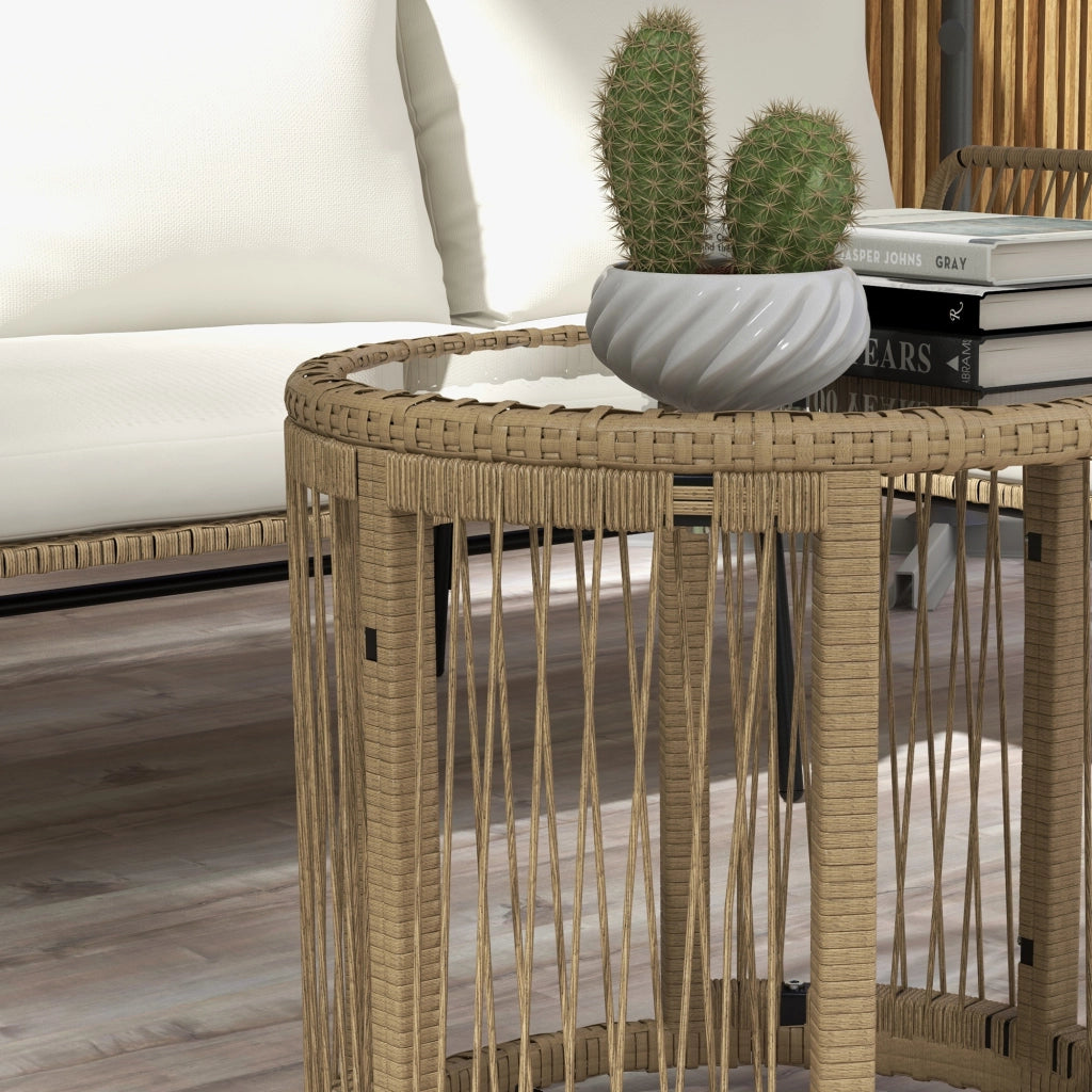 SET MOBILI DA GIARDINO 3 PEZZI Rattan Crema
