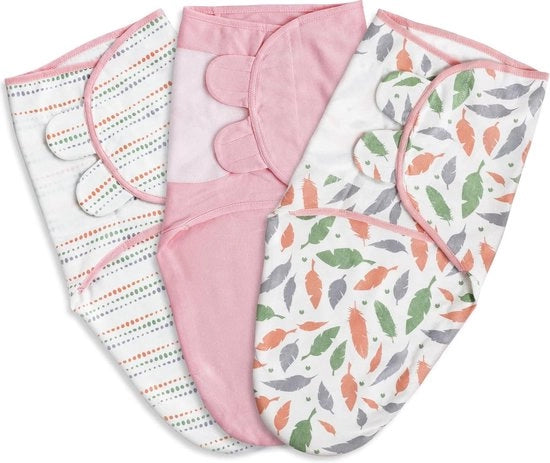 Set di asciugamani per neonati da 0 a 6 mesi, Oeko-Tex 100, 100% asciugamani in cotone biologico respiroso, confezione da 3 pezzi (rosa)