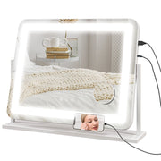 Specchio da Toeletta con Illuminazione LED ¨C Minimal ¨C Bianco 58x46 cm