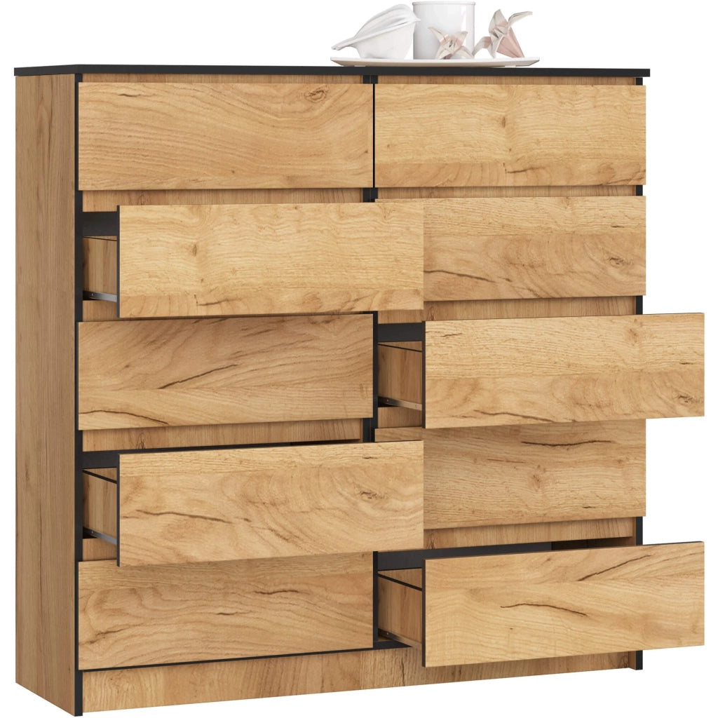 Cassettiera AKORD K120 Quercia Craft 120 cm 10 cassetti 120x40x121 cm