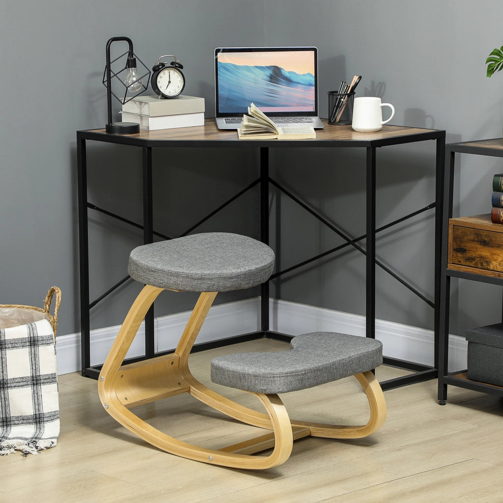 Sedia ergonomica inginocchiatoio ¨C Xylo ¨C legno basculante grigio per ufficio