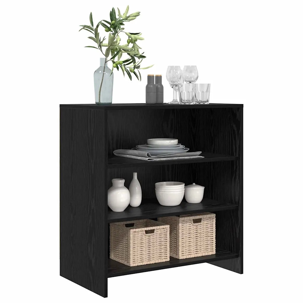 Credenza-Buffet-Armadio da cucina Nero 70 x 41 x 75 cm Legno multistrato