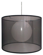 Candellux sospensione Chicago organza nera cromata Ø35 E27