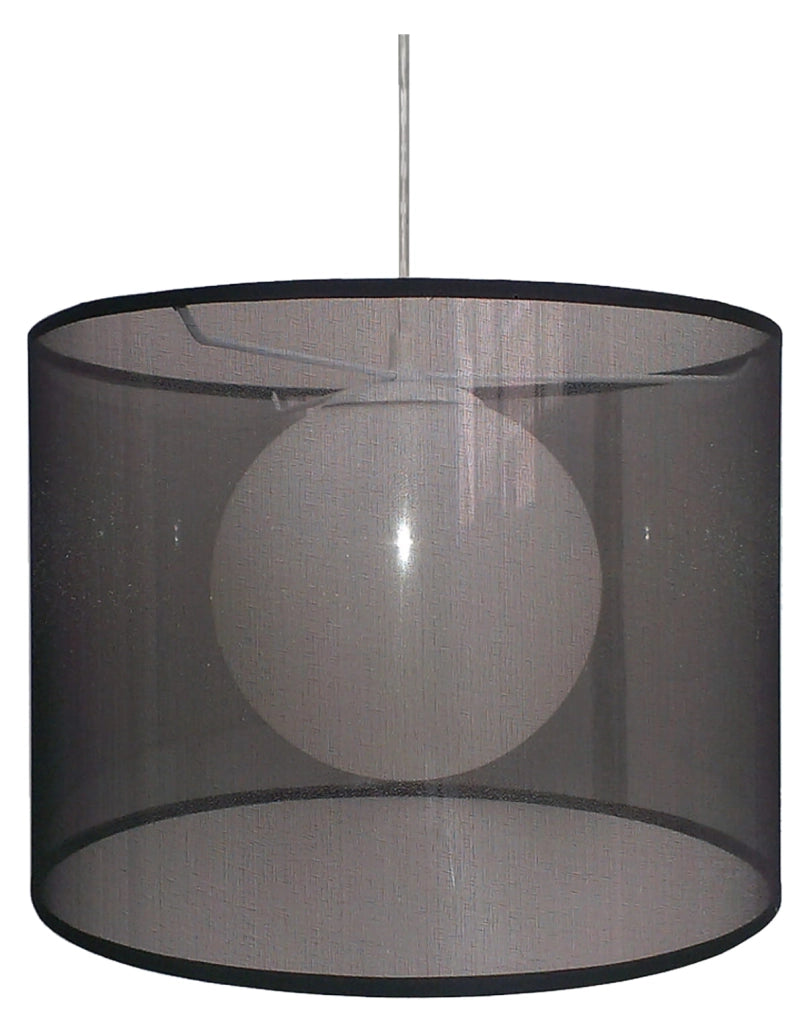 Candellux sospensione Chicago organza nera cromata Ø35 E27