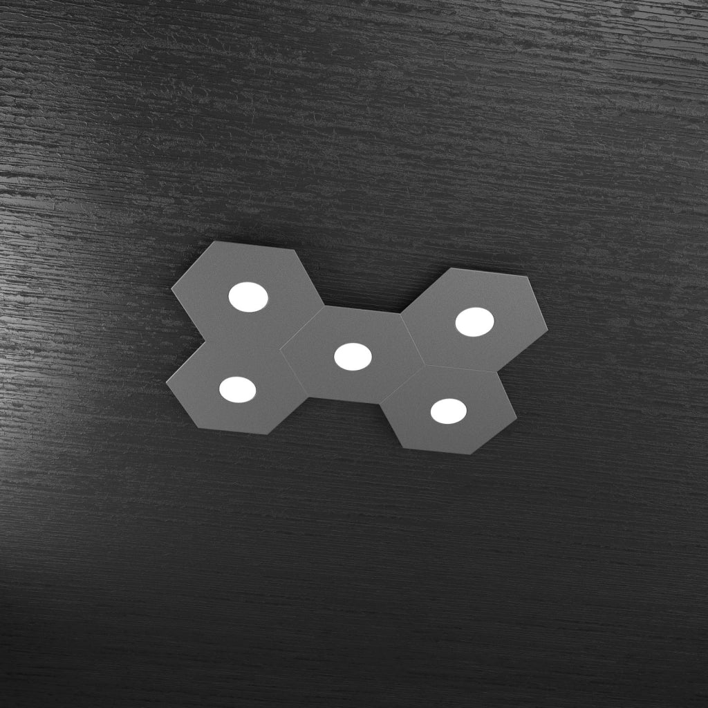 HEXAGON APPLIQUE-PLAFONIERA 5 LUCI GRIGIO ANTRACITE 1142-5L-GA