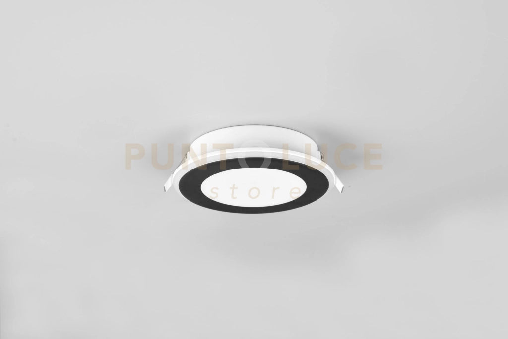 AURA FARETTO DA INCASSO PLASTICA NERA SATINATA TRIPLA ACCENSIONE INDIPENDENTE D. 14,8CM LED 10W 1040lm, 3000K