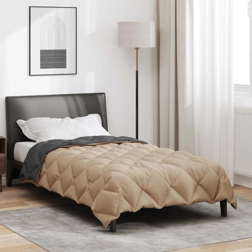 Duvet Invernale Antracite e Talpa 155 x 220 cm Microfibra