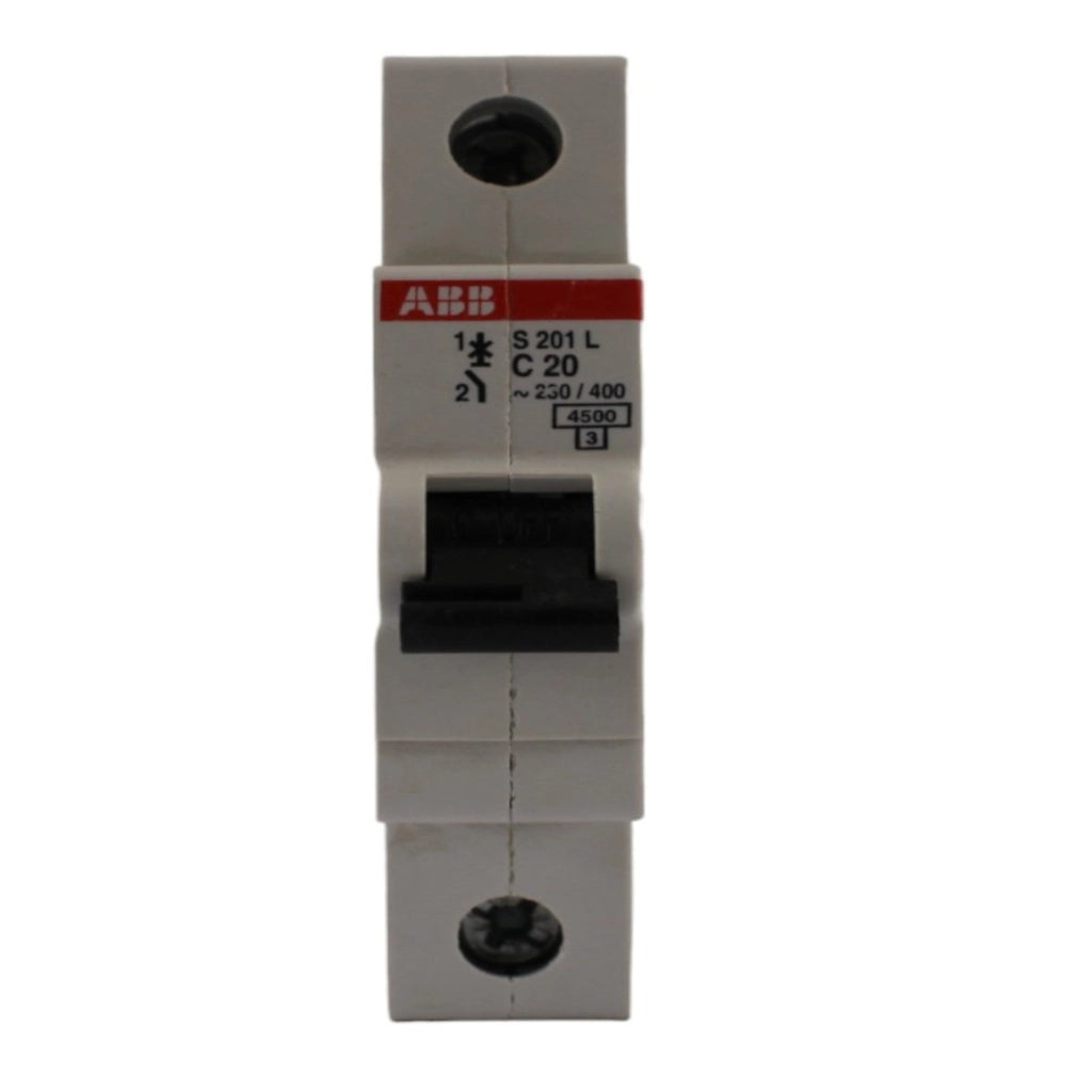 Interruttore magnetotermico 1 polo 1 modulo 20A curva C ABB