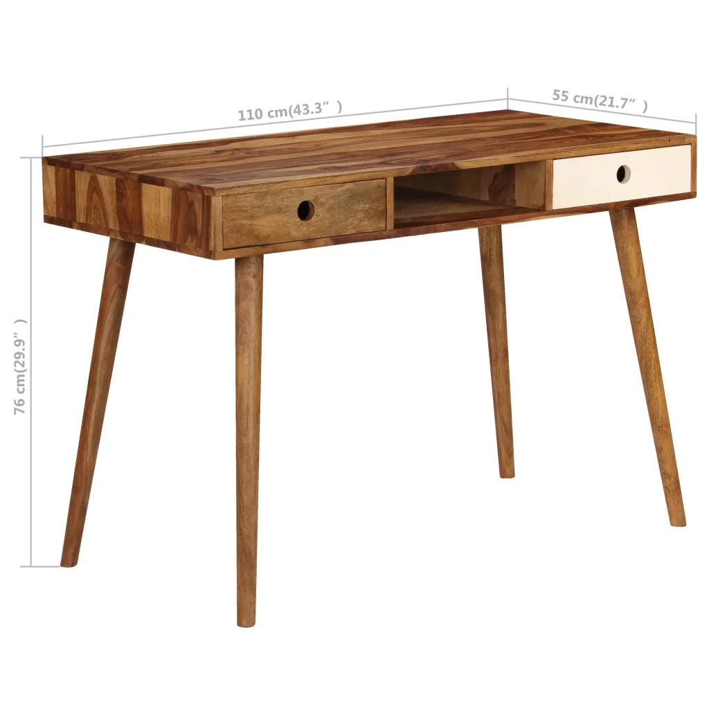 Scrivania in Legno Massello di Acacia 110x55x76 cm 246225