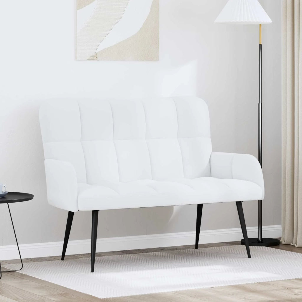 Sofa a Due Posti Bianco 115 x 61 x 87 cm Tessuto