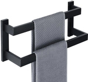 Doppia Lenzuoliera in Acciaio Inox per Bagno e Cucina - Maniglie per Lenzuola da Parete 40CM