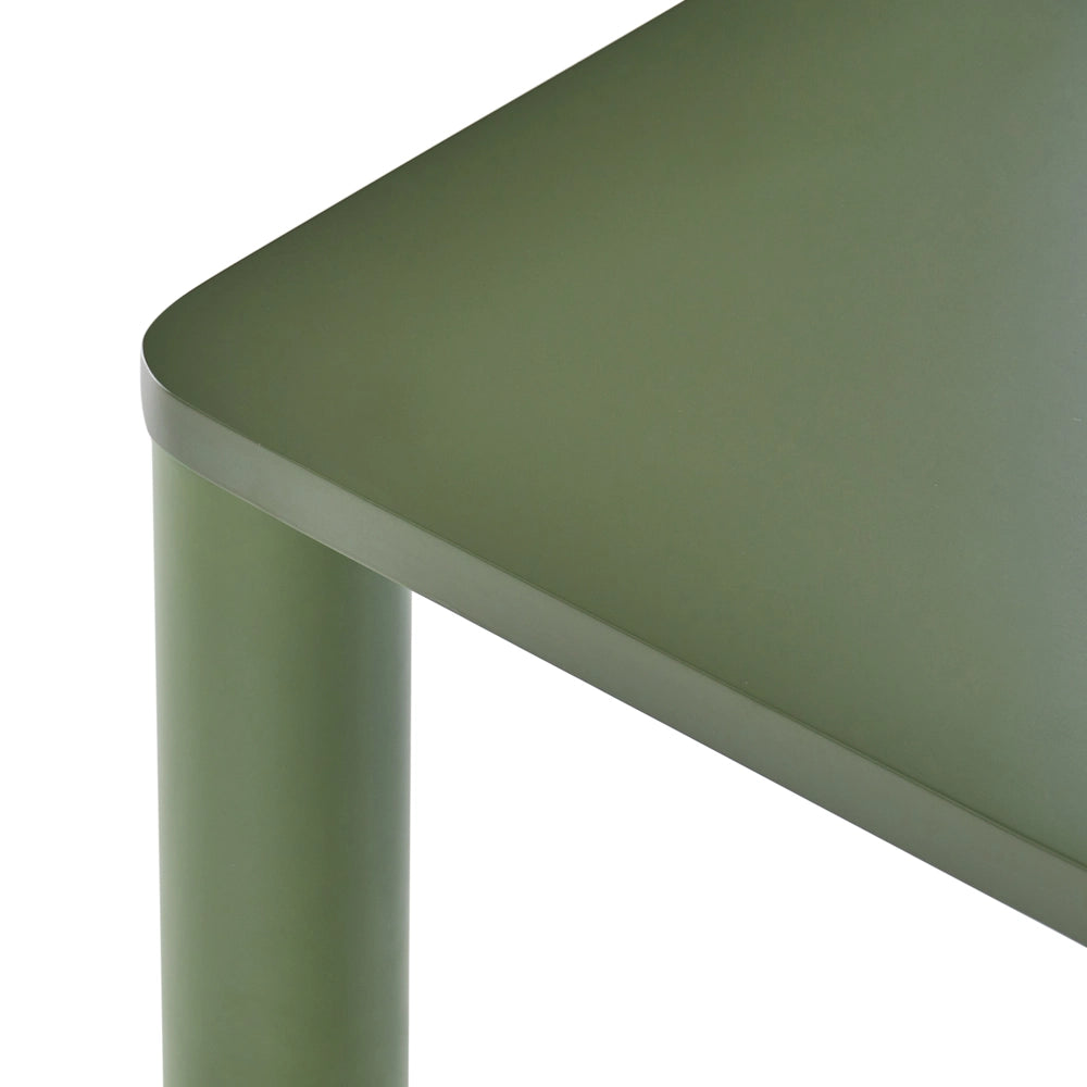 Tavolino con piano in MDF 120 x 60 cm verde Design moderno Gambe a coste Soggiorno