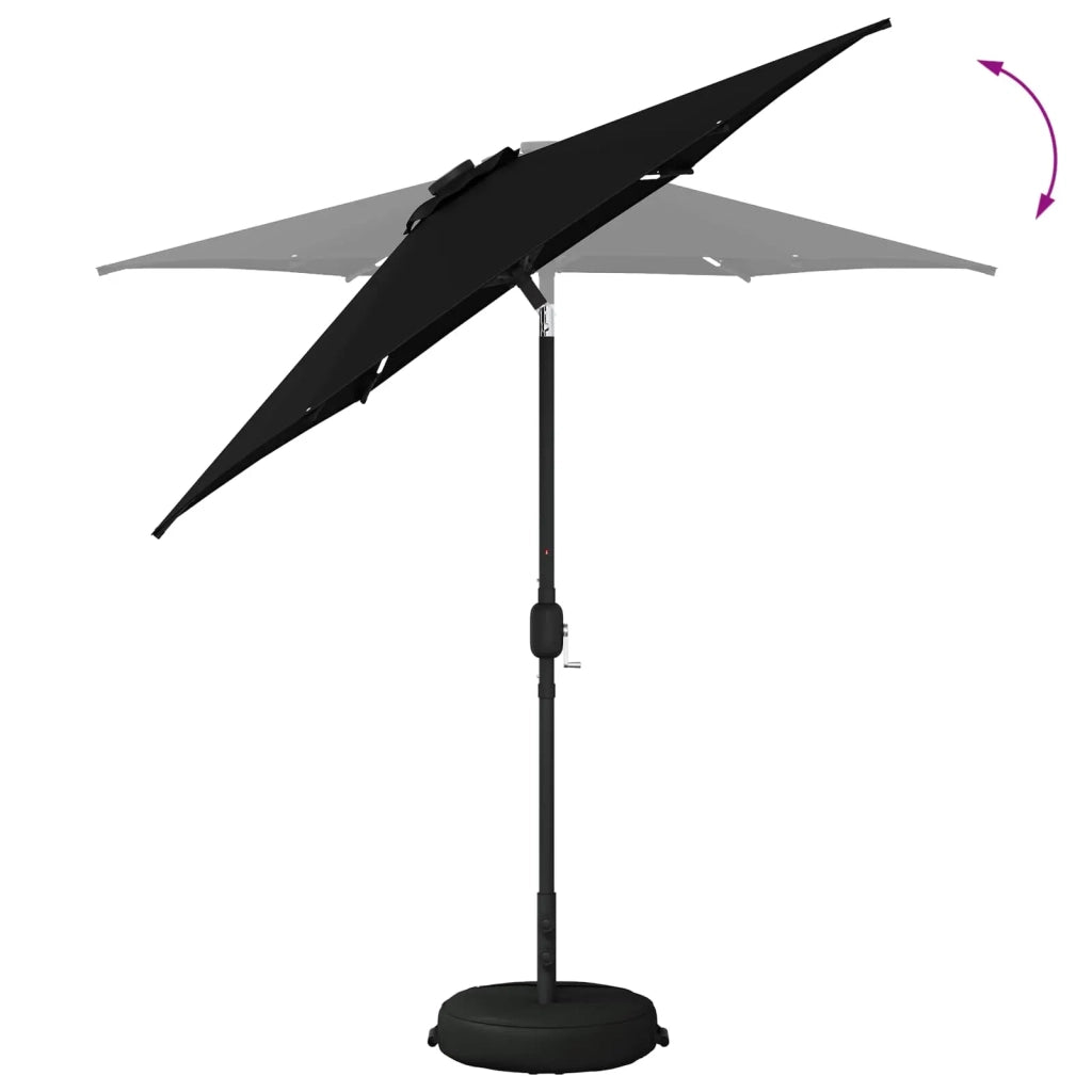 Parasol da Giardino con Luci LED 230 x 230 cm Poliestere Nero 42036254