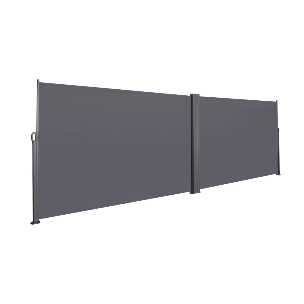 Tenda da Sole Laterale Estensibile per Balcone, Giardino e Terrazza ¨C Xylo ¨C Grigio, 180x600 cm