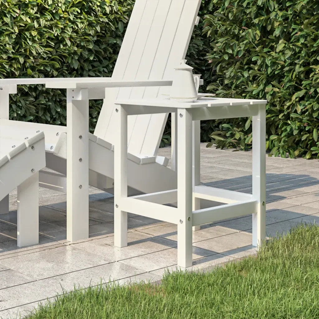 Tavolo da Giardino | Tavolino da esterno Adirondack Bianco 38x38x46 cm HDPE