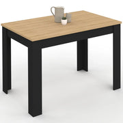 IDMarket - Tavolo da pranzo rettangolare ROZY 4 persone piano faggio nero 110 cm