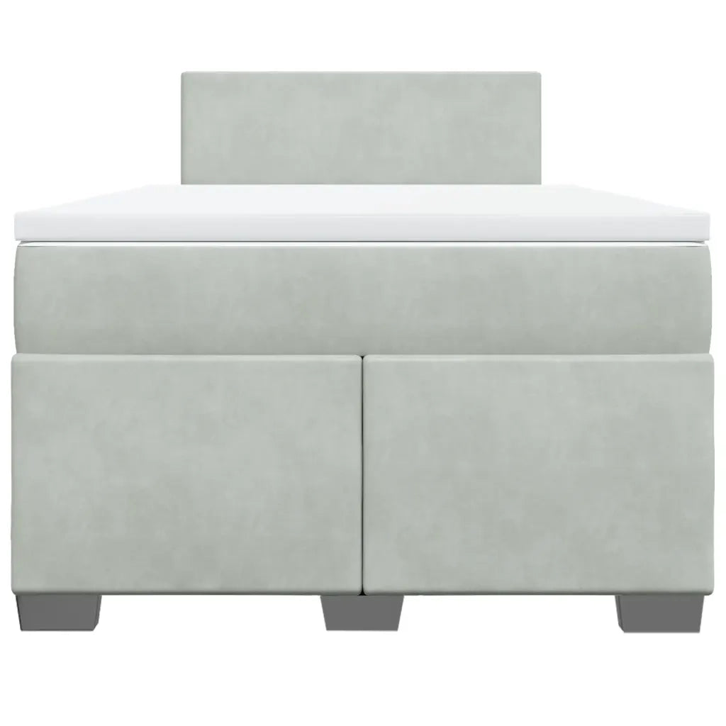 Giroletto a Molle con Materasso Grigio Chiaro 120x190cm Velluto 3286252