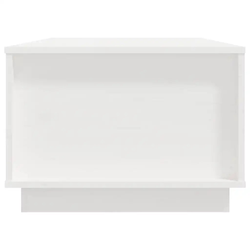 Tavolino da Salotto Bianco 100x50x35 cm Legno Massello di Pino 813421