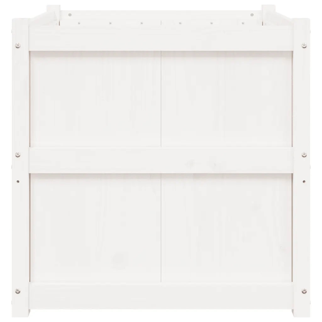 Fioriera da Giardino Bianca 70x70x70 cm Legno Massello di Pino 837435