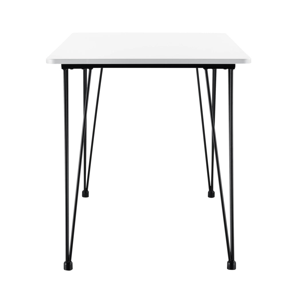 Tavolo da Pranzo Rettangolare Cantenbury con Gambe a Forcina 120x70 cm - Bianco [en.casa]