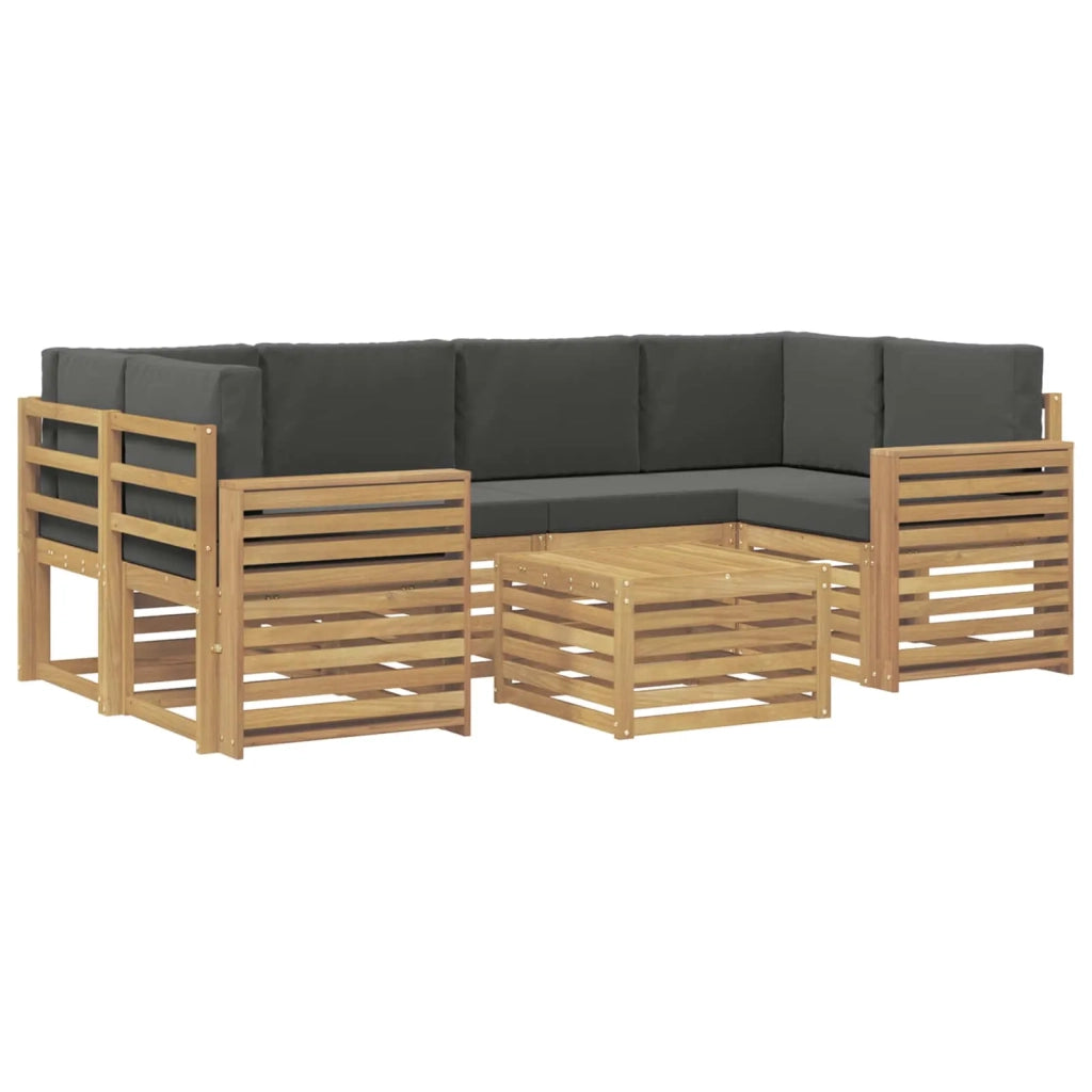 Set di divani da esterno 7 pcs Bianco e Antracite Poliestere 3391482