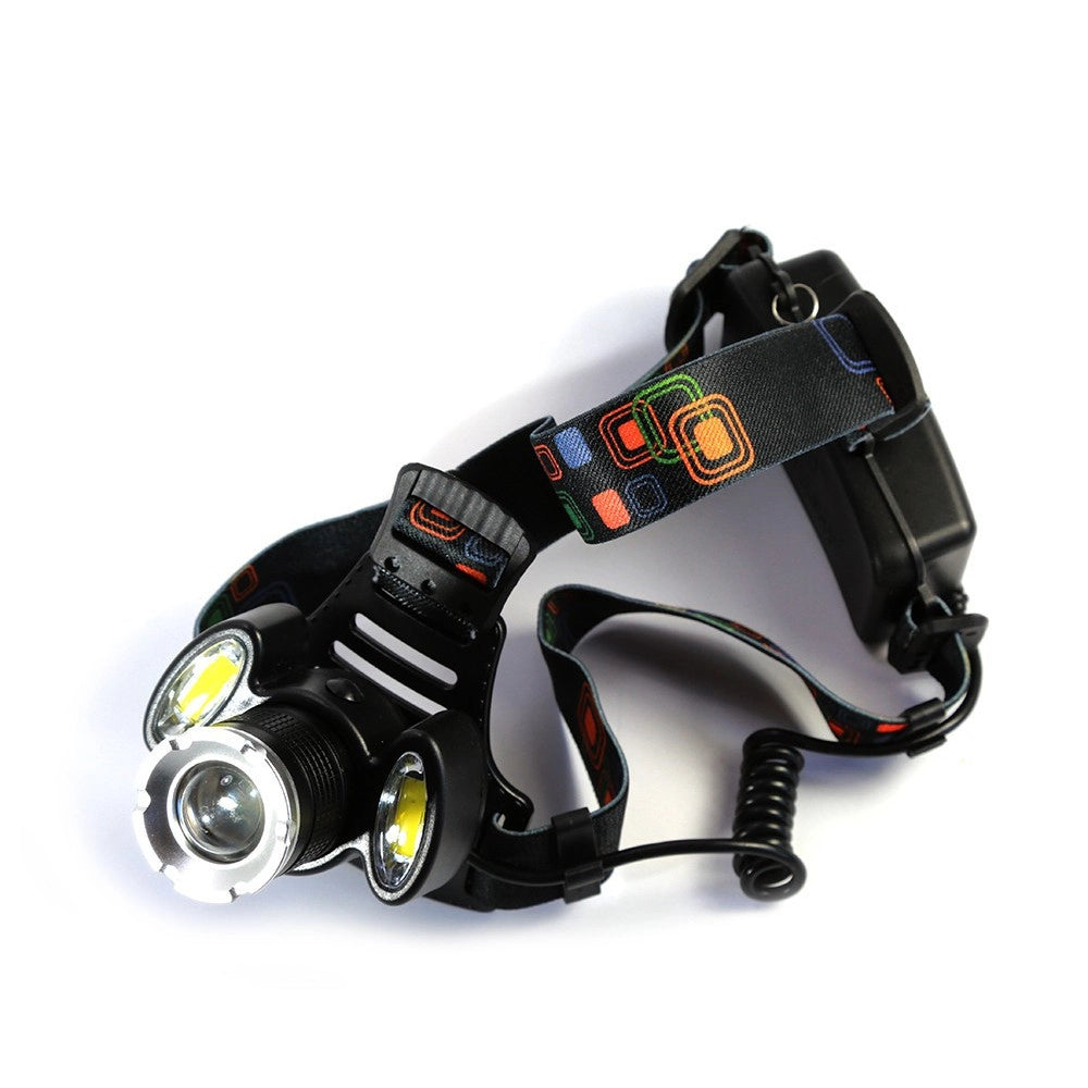Trade Shop - Torcia Lampada Frontale Led Cree Ricaricabile Auto Casa 3led 8000w Luce Bianca -