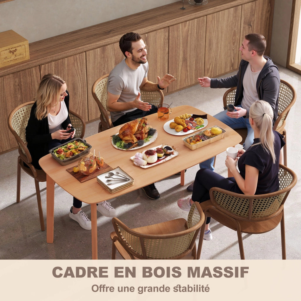 Tavolo da pranzo rettangolare allungabile per 6 persone ¨C Zephmum ¨C Legno massello rovere naturale 150x80x76 cm