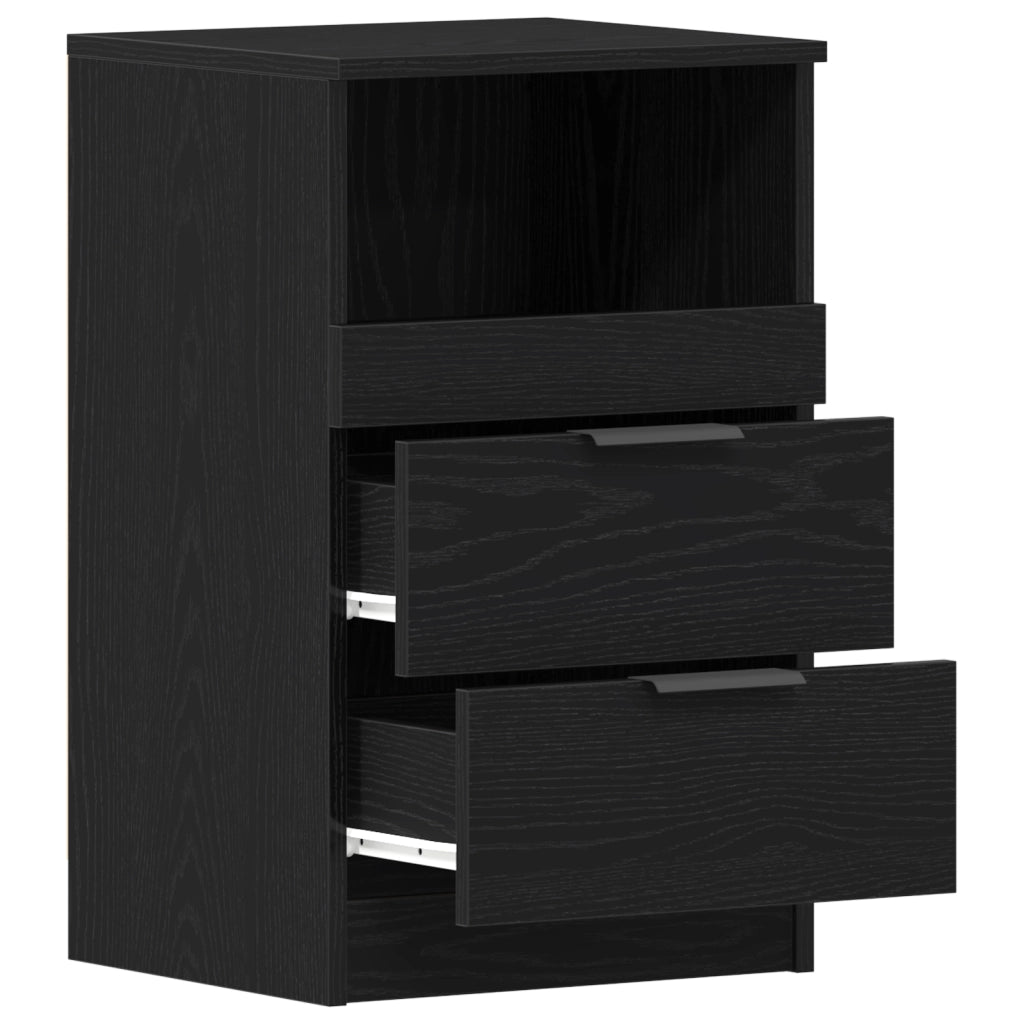 Comodini 2 pezzi Nero Rovere 40x35x65 cm Legno ingegnerizzato