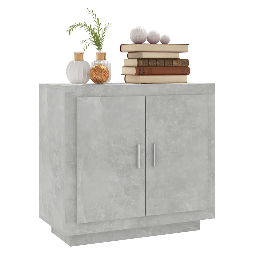 Credenza | Madia | Buffet da pranzo | Armadio da pranzo Grigio Cemento 80x40x75 cm in Legno Compensato