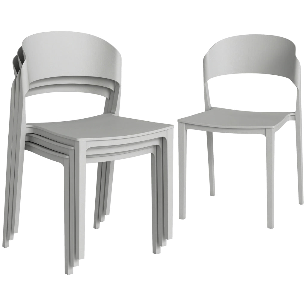 Set 4 Sedie Giardino , Impilabili, Struttura pp Adatte per Tutte le Stagioni