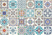 Tegelstickers autoadesivi per bagno e cucina - Decorazioni piastrelle in cemento - 24 pezzi 20 x 20 cm