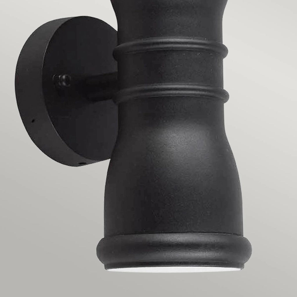 Applique esterna classica nera GU10 2x8W LED IP44 Malvern