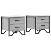 Set di 2 Comodini | Armadio da Notte | Mobiletto da notte Grigio Sonoma 40x41x40 cm in Truciolato