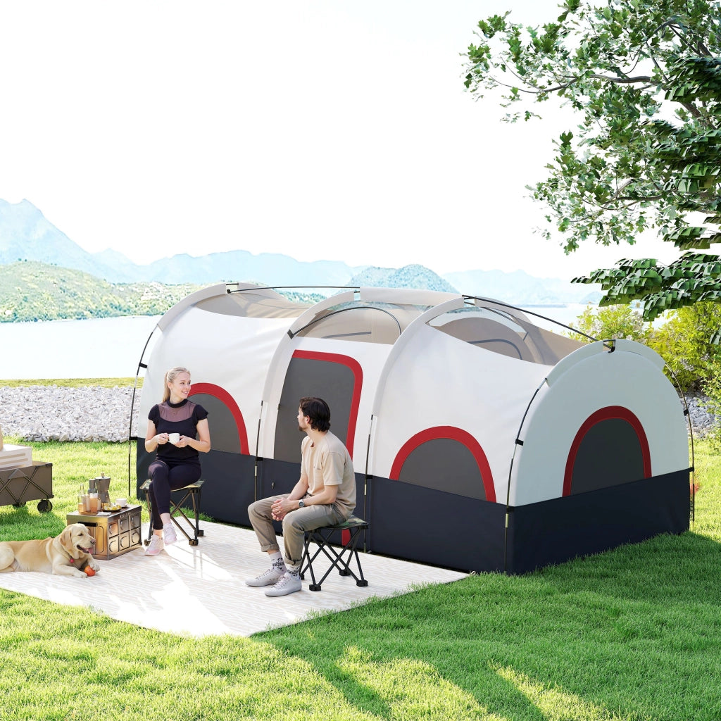 Tenda da campeggio 4 posti ¨C zephmum ¨C grigio e bianco 435x251x195 cm