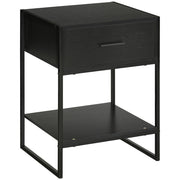 Comodino con cassetto e ripiano ¨C Zephmum ¨C 45x40x60 cm nero