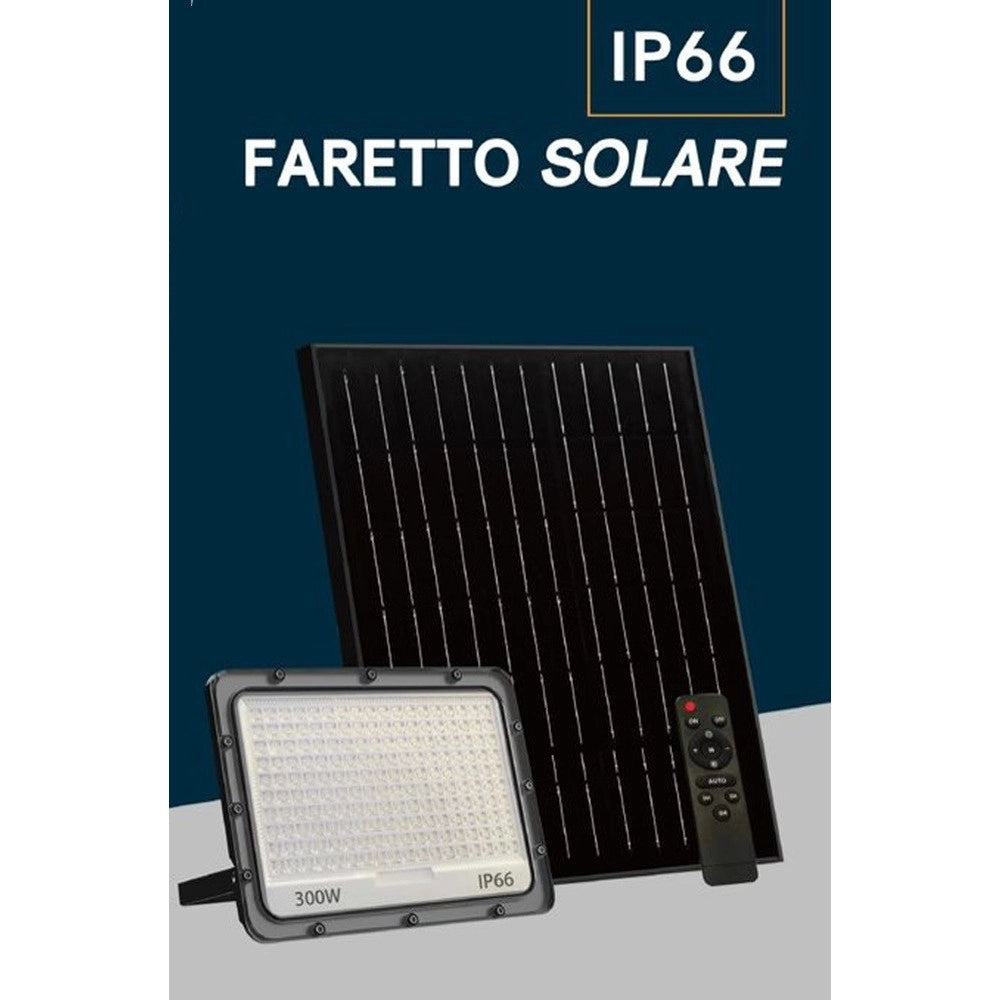 Trade Shop - Faro Led Da Esterno Con Pannello Solare 300w Ip66 Telecomando Luce Regolabile Sf319-300-3c -