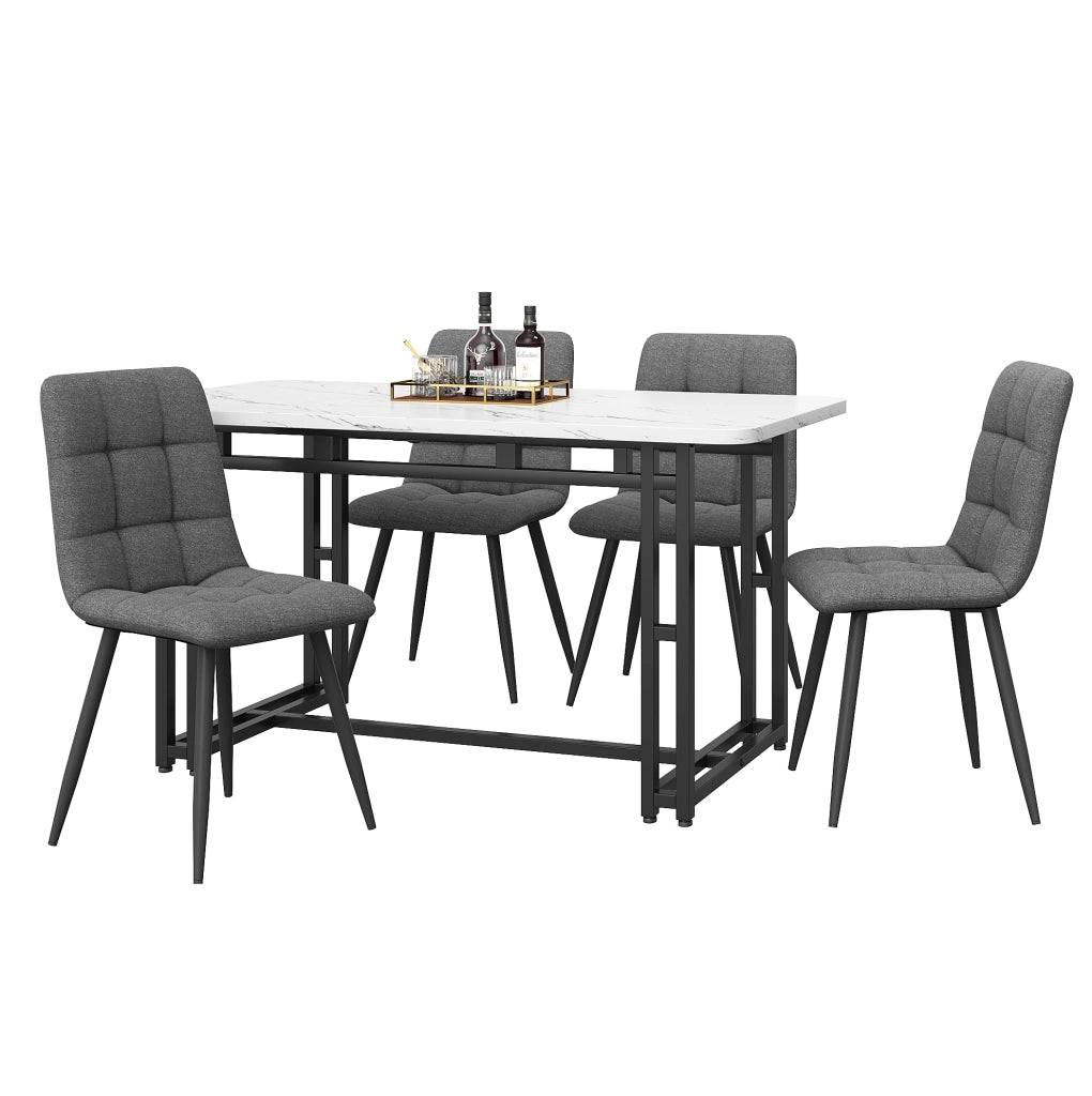 Set tavolo da pranzo 120x70 cm; stile moderno; MDF; grigio
