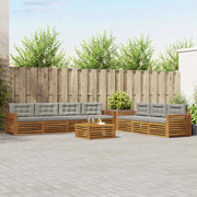 Set di divani da esterno 8 pcs Grigio Naturale e Chiaro