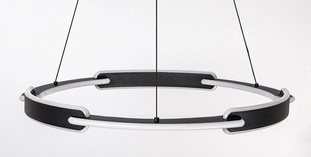 Lampadario LED ring Sindri Rabalux nero Ø60 45W 3000-4000K