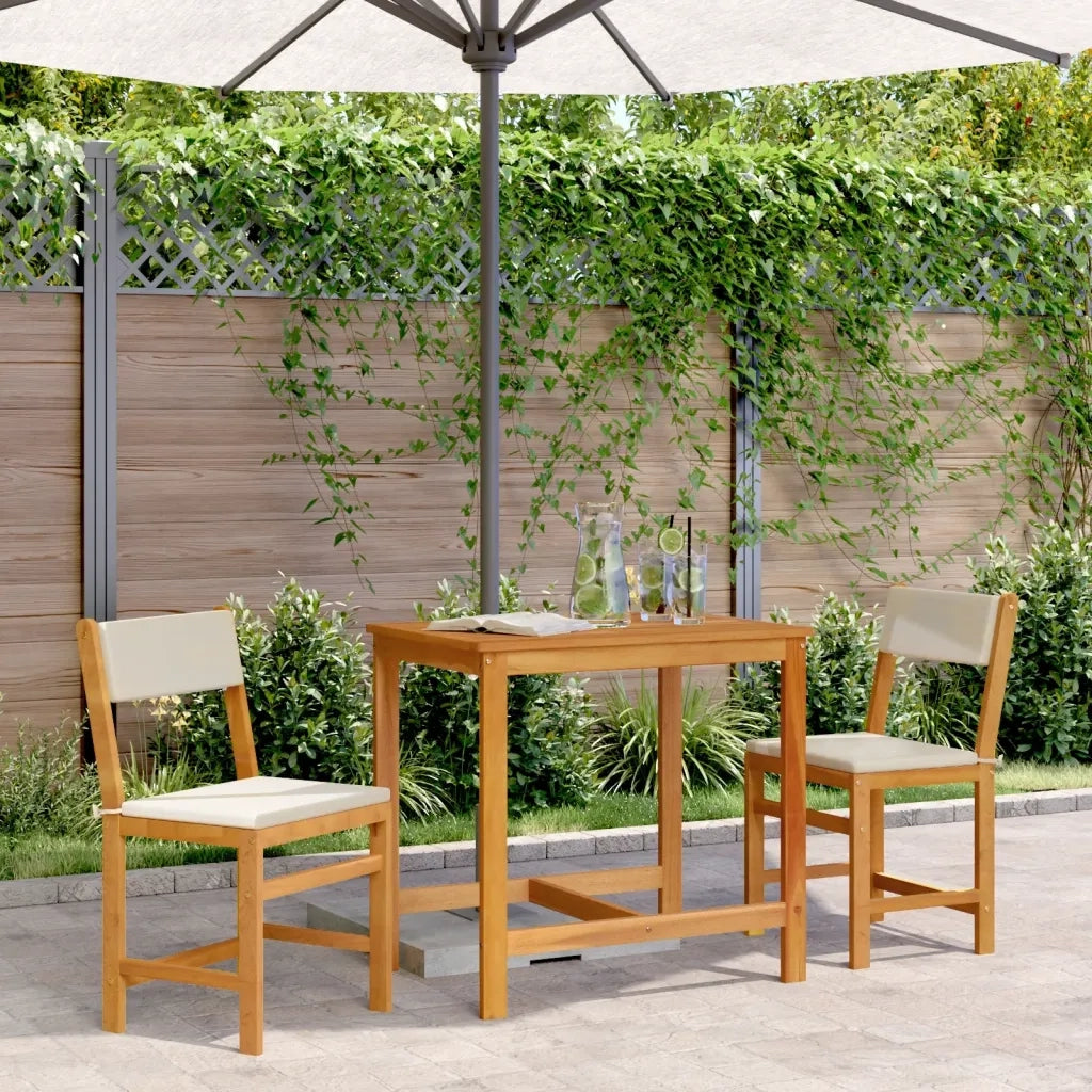 Set da Balcone 3pz | Set Salotto da Giardino con Cuscini in Legno Massello di Acacia