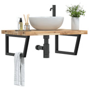 vidaXL Ripiano a Parete per Lavabo in Acciaio e Massello di Acacia