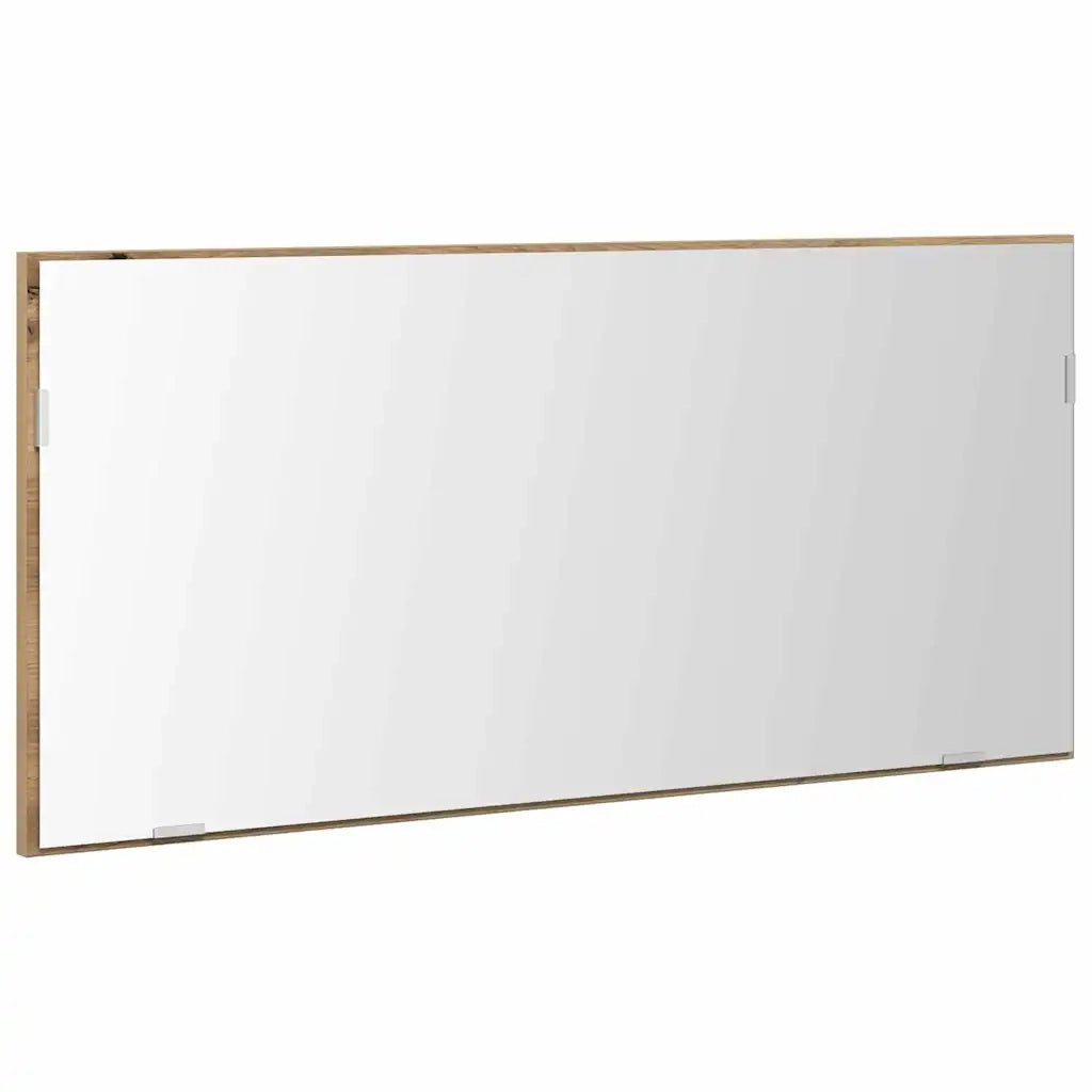 Specchio con luci a strisce a LED-Specchio da bagno rovere artigianale 80 x 37 cm