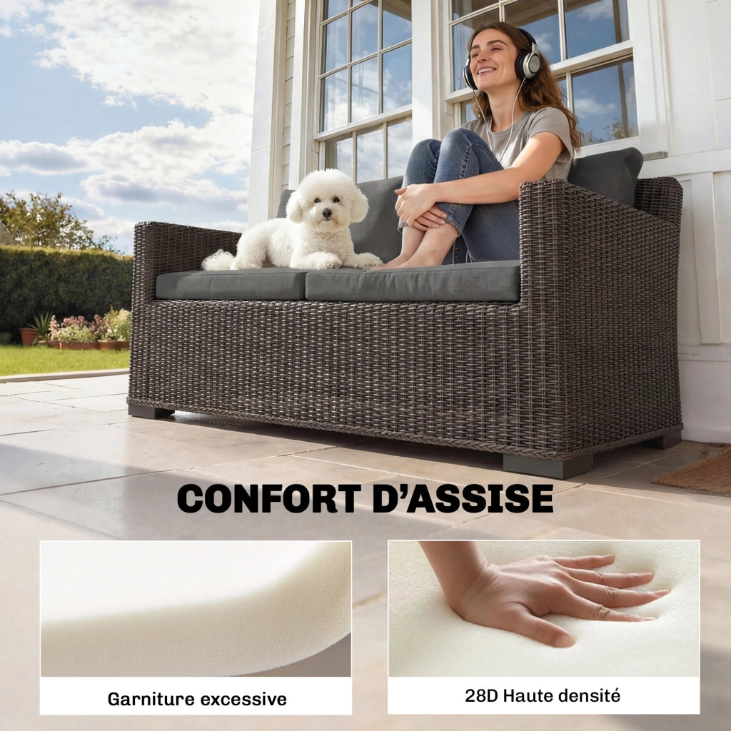 Set di 4 cuscini per divano da giardino ¨C zephmum ¨C grigio scuro 56x52x7cm 56x45x17cm